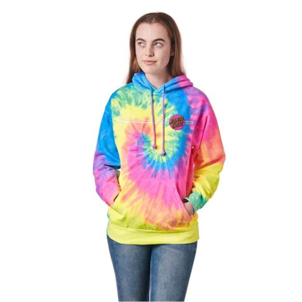 NWT! Santa Cruz Other Dot Women's Pullover Hoodie Neon Rainbow‎ MEDIUM